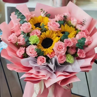 探望长辈混搭鲜花束辽宁本溪市桓仁本溪县小市店同城配送爸爸妈妈