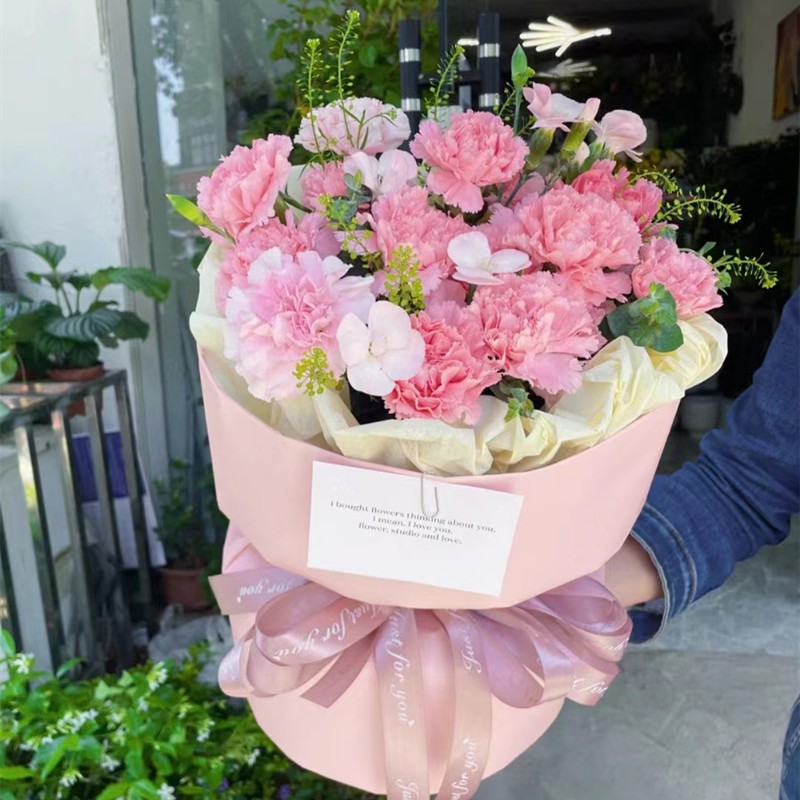 长辈生日19朵粉色康乃馨鲜花朝阳市北票凌源建平县喀左店同城速递