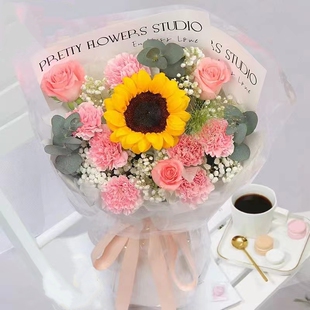 妈妈生日19朵混搭鲜花束怀化市麻阳新晃芷江靖州县通道店同城配送