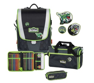 现货 德国Scout Ultra男女孩小学生减负护脊书包套装轻21.5升