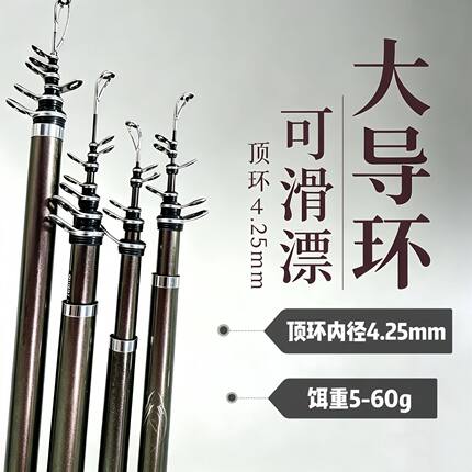 【猎杀】威海5号矶钓竿滑漂鱼竿大导眼海竿高碳逆丝挺远投2.0先径