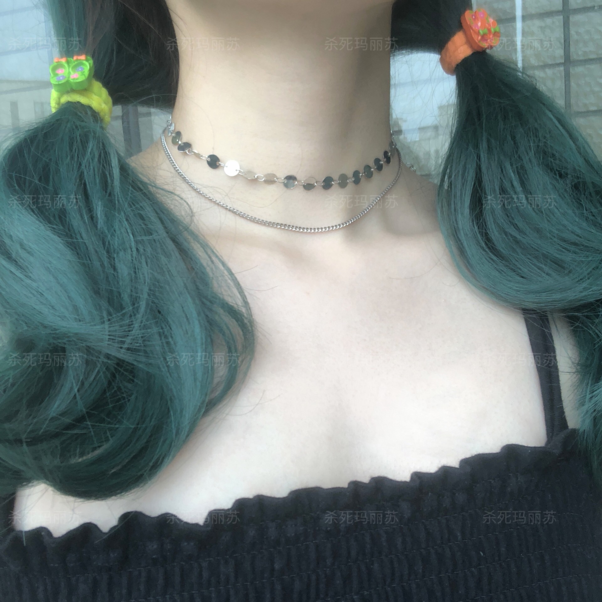 【杀死玛丽苏】blingbling土酷手工双层亮片项圈项链女短款choker
