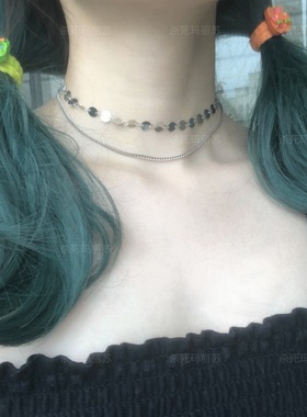【杀死玛丽苏】blingbling土酷手工双层亮片项圈项链女短款choker