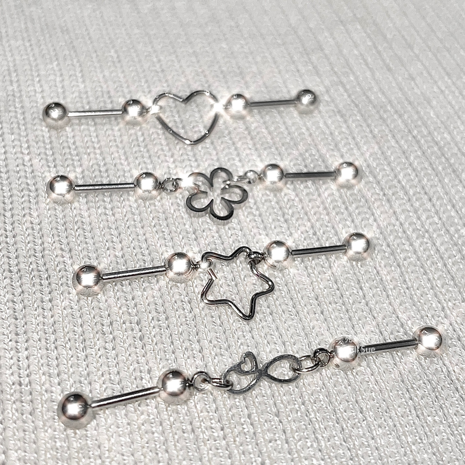 杀死玛丽苏 双耳洞一体镂空五角星耳钉小花爱心钛钢防过敏耳骨钉,饰品/流行首饰/时尚饰品新,耳钉,淘宝优惠券,粉丝福利购,淘宝优惠卷