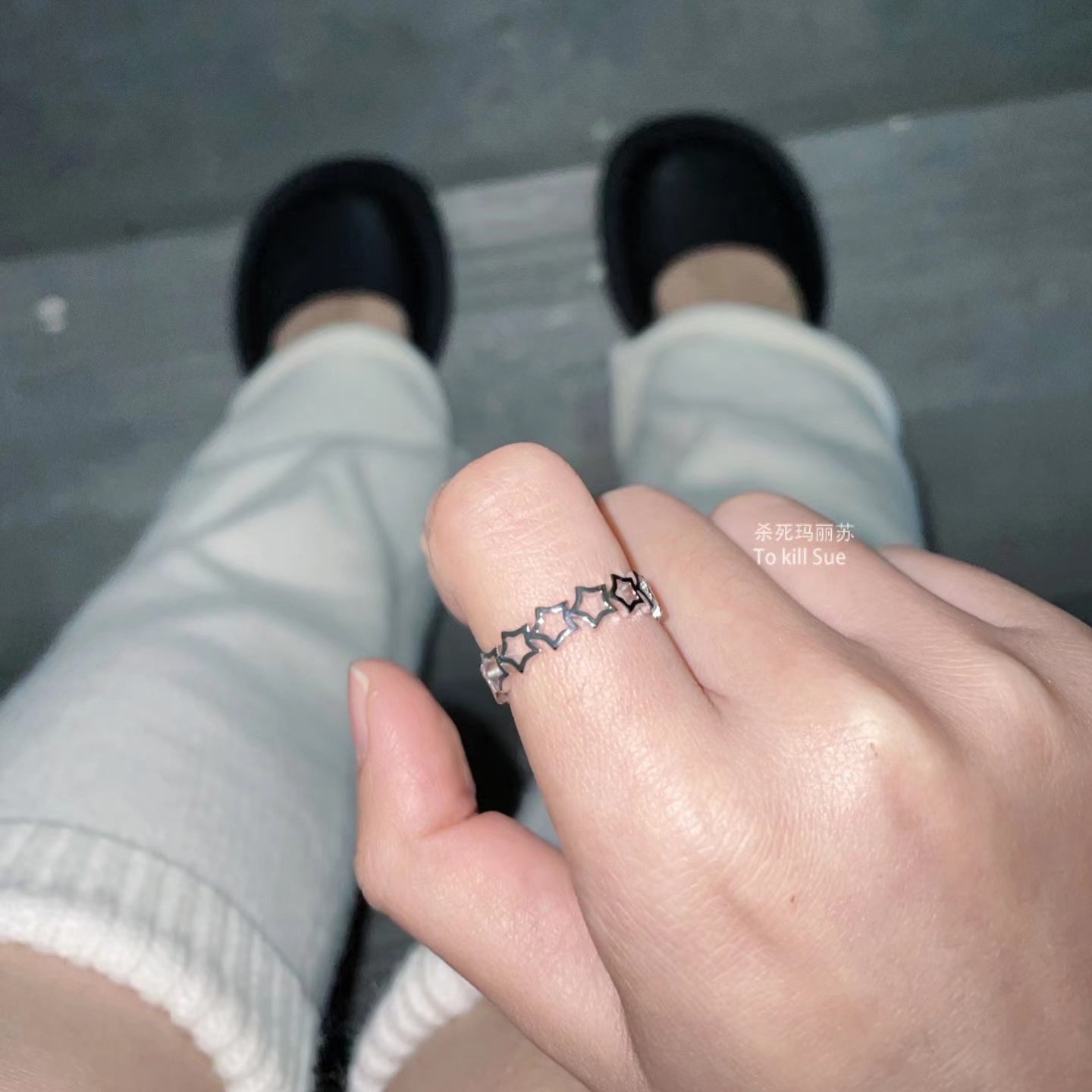 女钛钢y2k五角星戒指包邮
