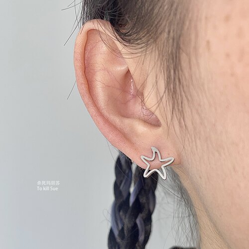 钛钢可爱女洗澡睡觉免摘耳钉