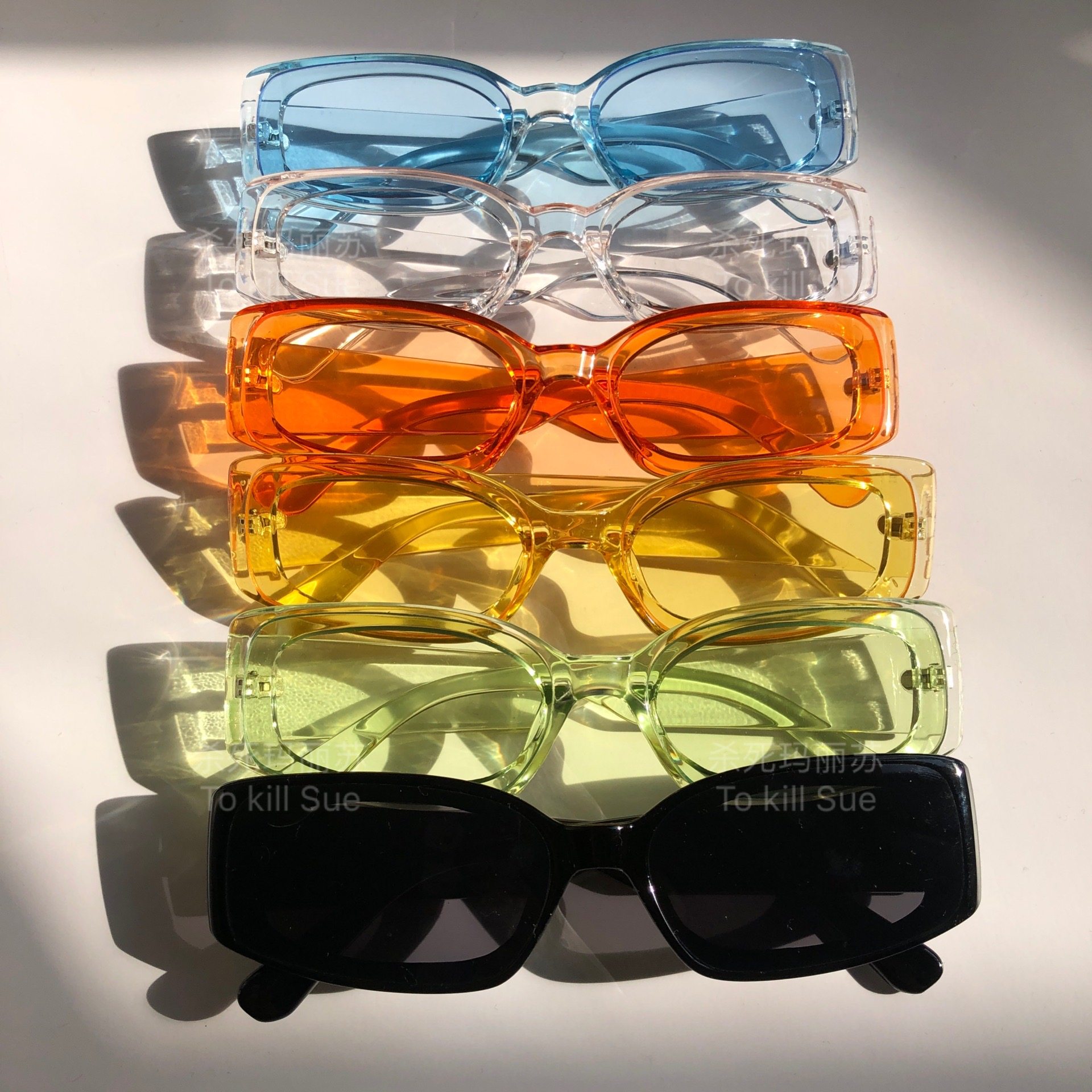 【杀死玛丽苏】ins彩色小方框太阳镜修饰脸型墨镜防uv凹造型眼镜