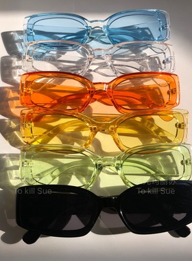 【杀死玛丽苏】ins彩色小方框太阳镜修饰脸型墨镜防uv凹造型眼镜