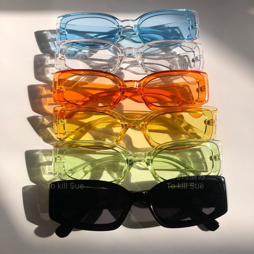 【杀死玛丽苏】ins彩色小方框太阳镜修饰脸型墨镜防uv凹造型眼镜