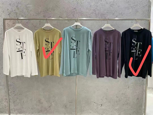 现货！6pence韩国东大门2024秋新宽松洋气字母长袖T恤