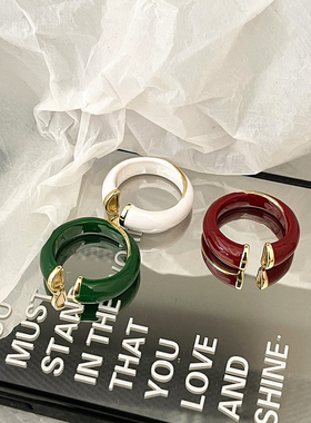 开口戒指珐琅滴釉时尚个性欧美潮