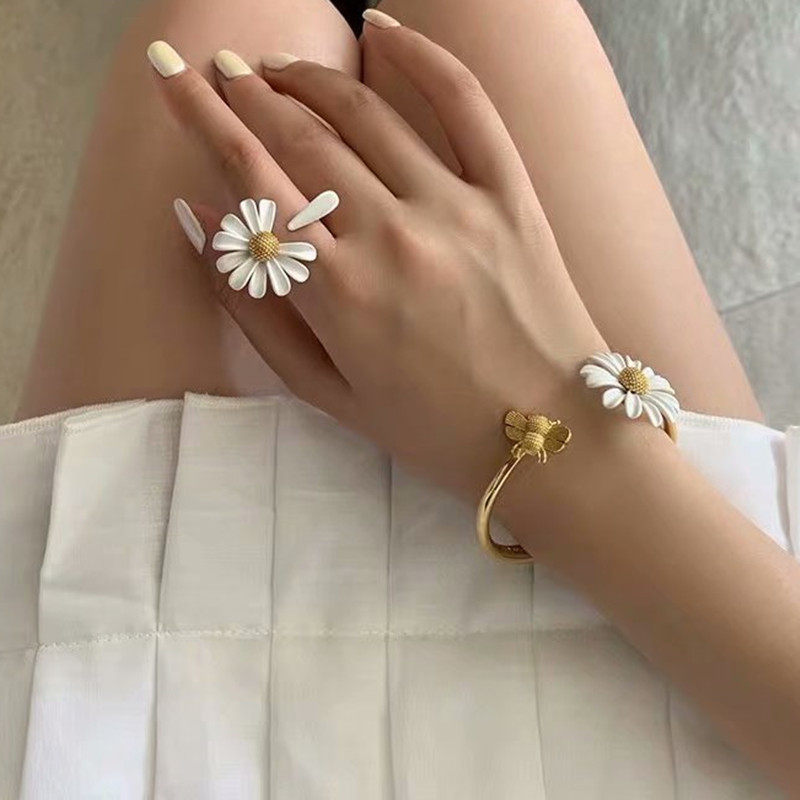 小清新合金花朵雏菊手镯项链耳环
