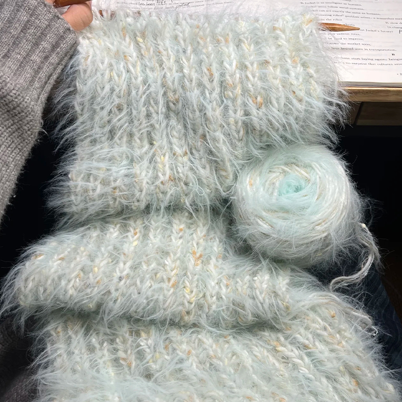 渐变毛线围巾毛线手工diy