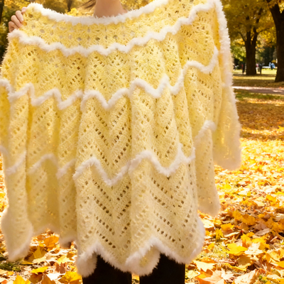 毛线手工编织diy礼物斗篷材料包