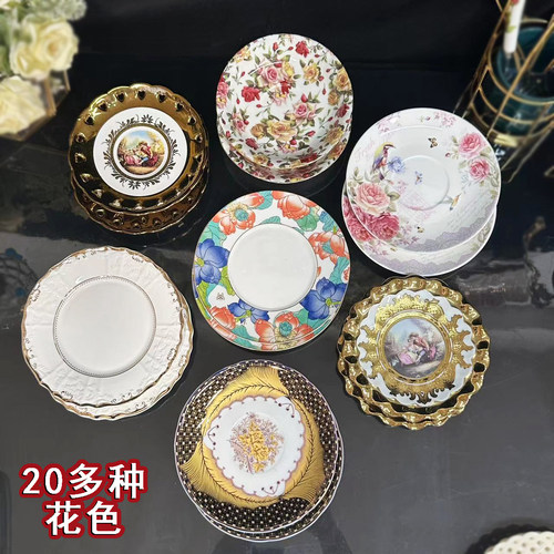 欧式复古金边陶瓷家用餐点心盘