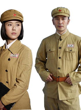 抗战衣服土黄色军装志愿军演出服