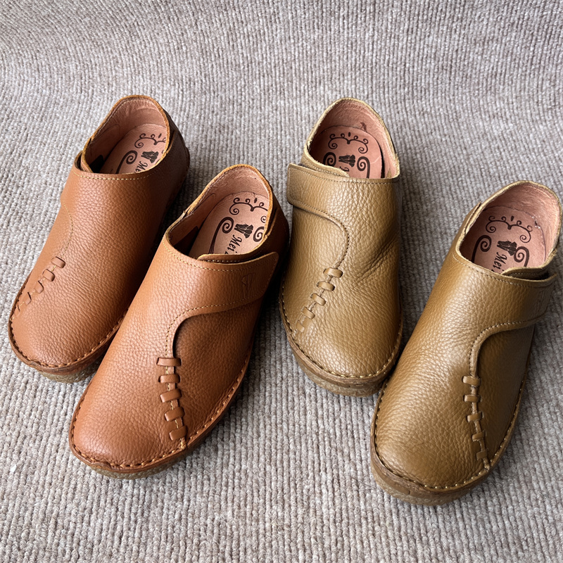 真皮女士皮鞋复古日常休闲