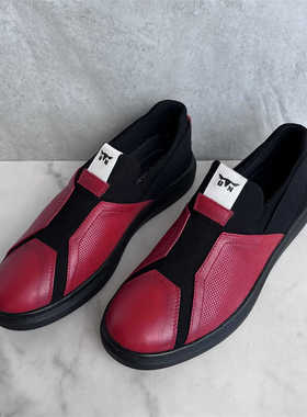 公牛春秋时尚潮男真皮头层牛皮乐福鞋圆头休闲男鞋板鞋7A58580K06