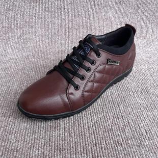 宝罗丝丹 韩版休闲风系带圆头低帮内增高男真皮橡胶底男鞋板鞋