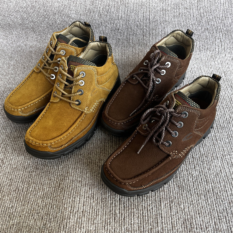 冬季真皮男鞋高帮鞋日常休闲户外系带耐磨橡胶底男单鞋工装皮鞋