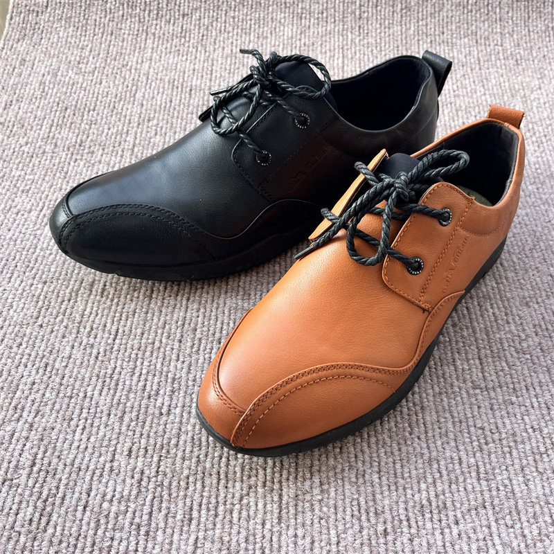 公牛男鞋春秋冬商务运动休闲皮鞋男士牛皮系带耐磨百搭舒适橡胶底
