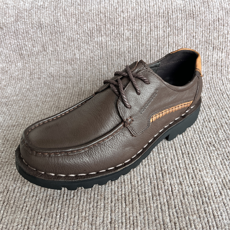 舒适商务日常系带橡胶底男皮鞋