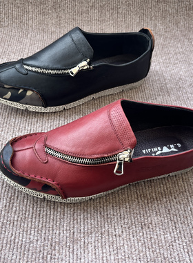 皮鞋男公牛真皮男士休闲鞋一脚蹬男豆豆鞋懒人皮鞋 6A85232W27