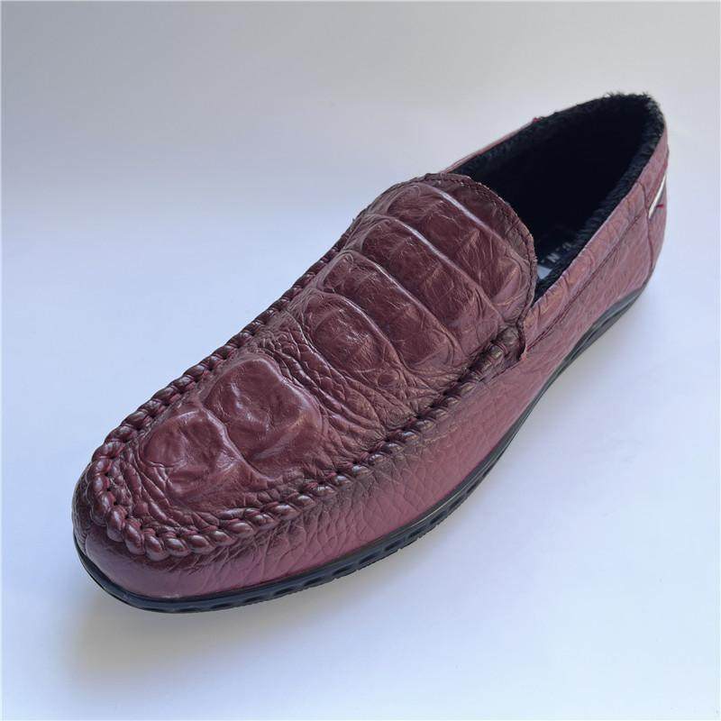 库存处理公牛冬真皮男鞋加厚绒里舒适保暖时尚男豆豆鞋棉鞋41码