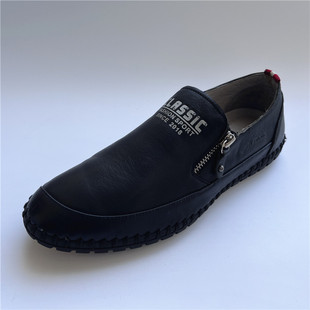 清仓断码公牛男鞋真皮上线鞋头层牛皮轻便一脚蹬男皮鞋40 43码
