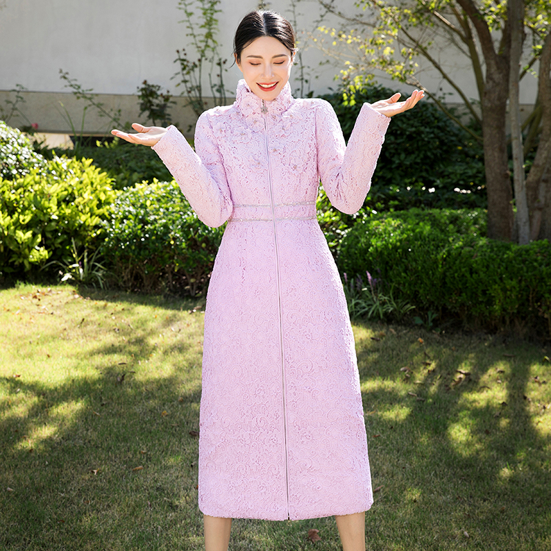 美妃中长款白鸭绒羽绒服时尚洋气