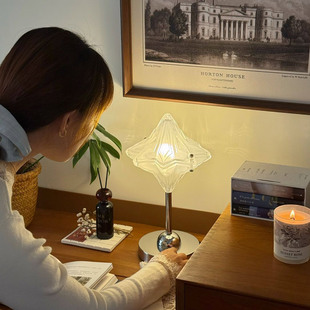 海星台灯法式高端星星充电客厅卧室床头吊灯轻奢设计师玻璃灯