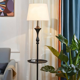 美式复古落地灯带茶几客厅卧室天猫精灵语音智能遥控调光立式台灯