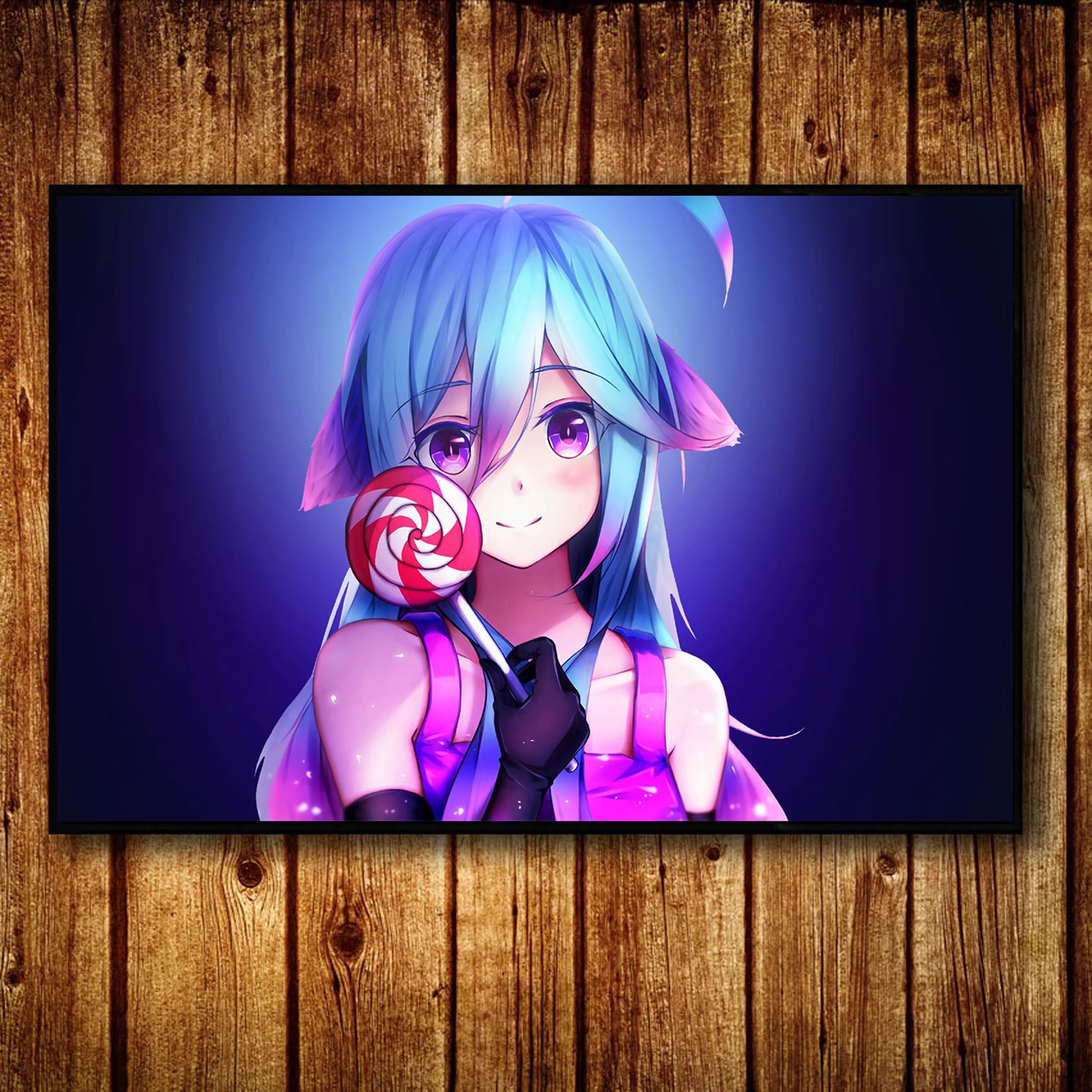 日式装饰画日本动漫卡通二次元美女画日料咖啡居酒屋主题餐厅壁挂