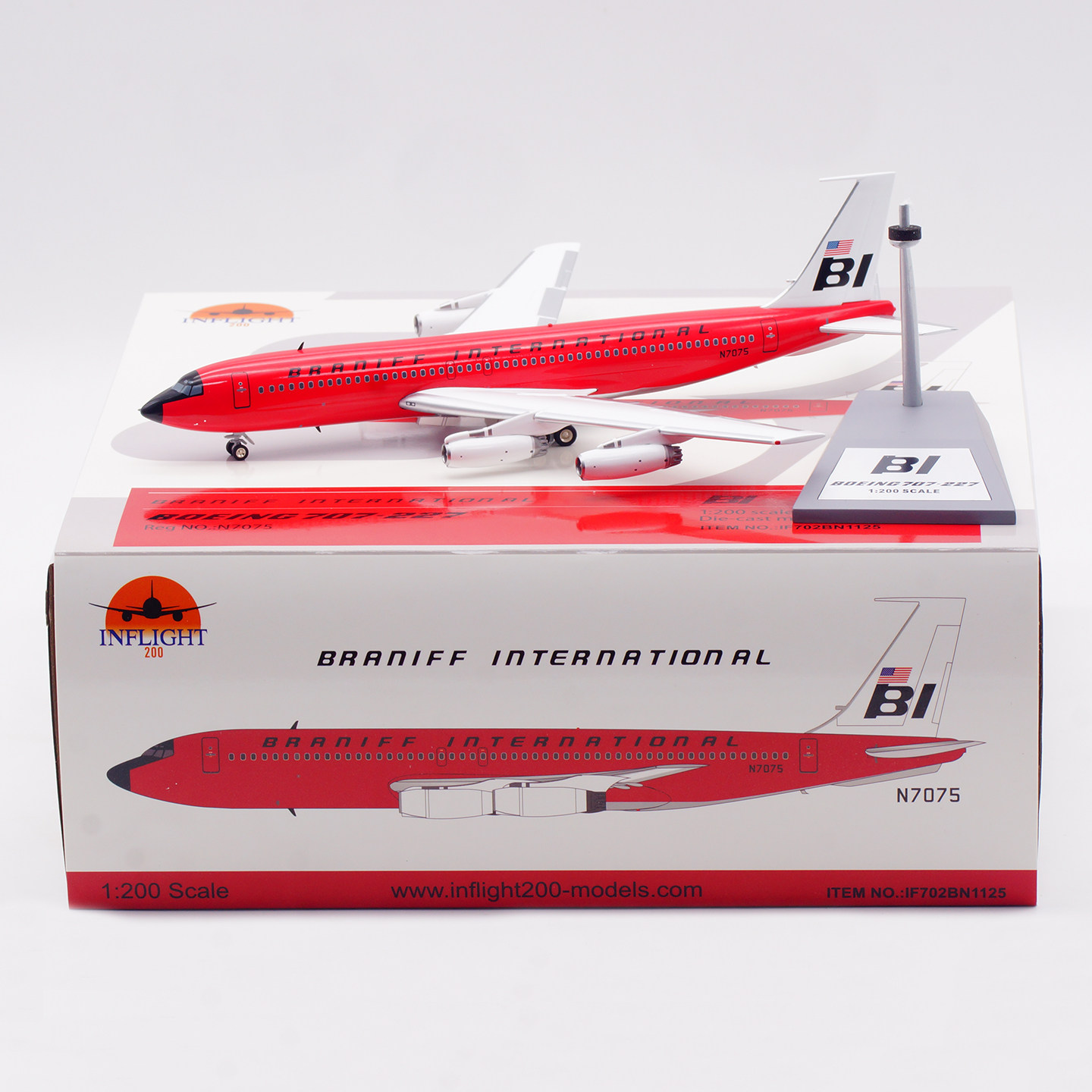 Inflight 1/200 布兰尼夫航空 B707-200 N7072 N7073 N7074 N7075