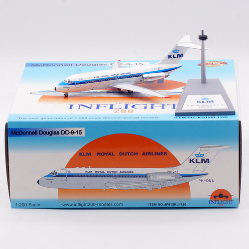 Inflight 1:200飞机模型 合金 KLM 荷兰航空 麦道DC-9-15 PH-DNA