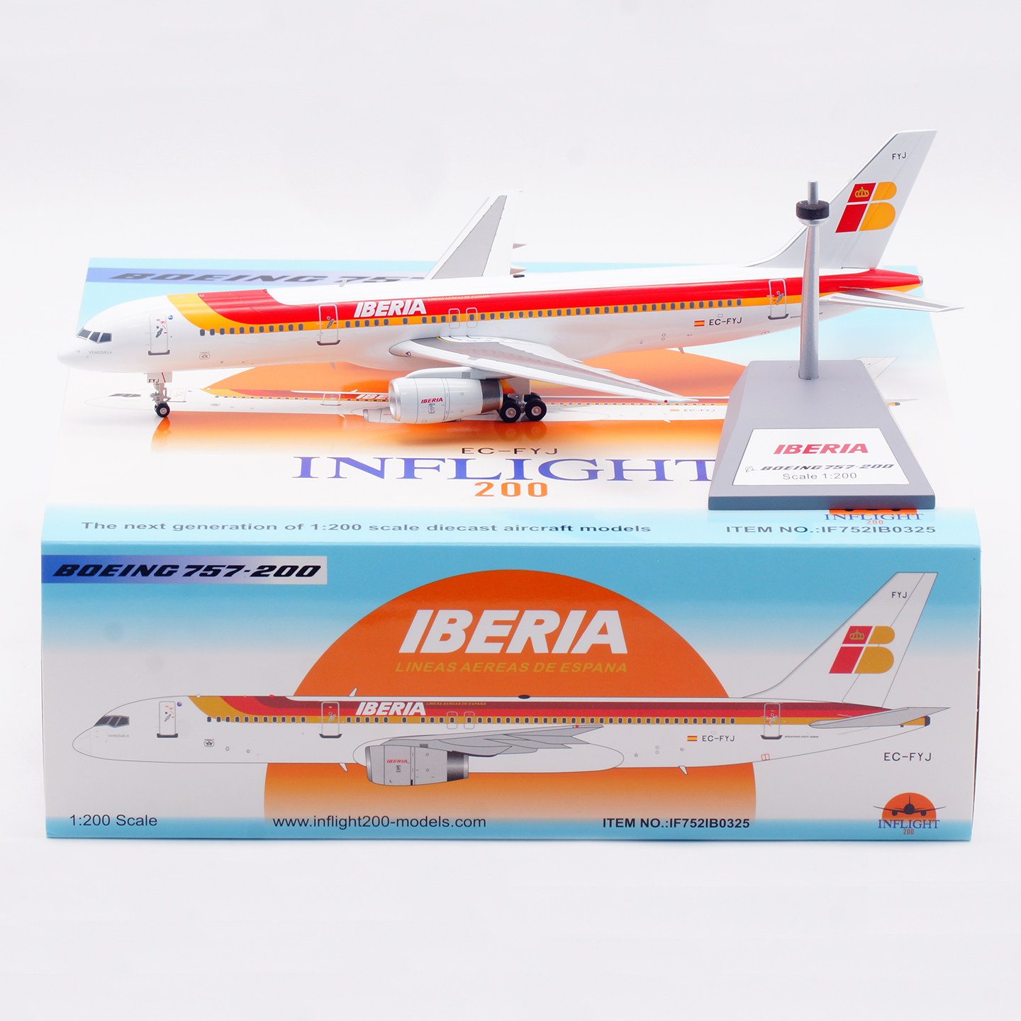 Inflight 1:200 合金飞机模型 西班牙国家航空 B757-200 EC-FYJ