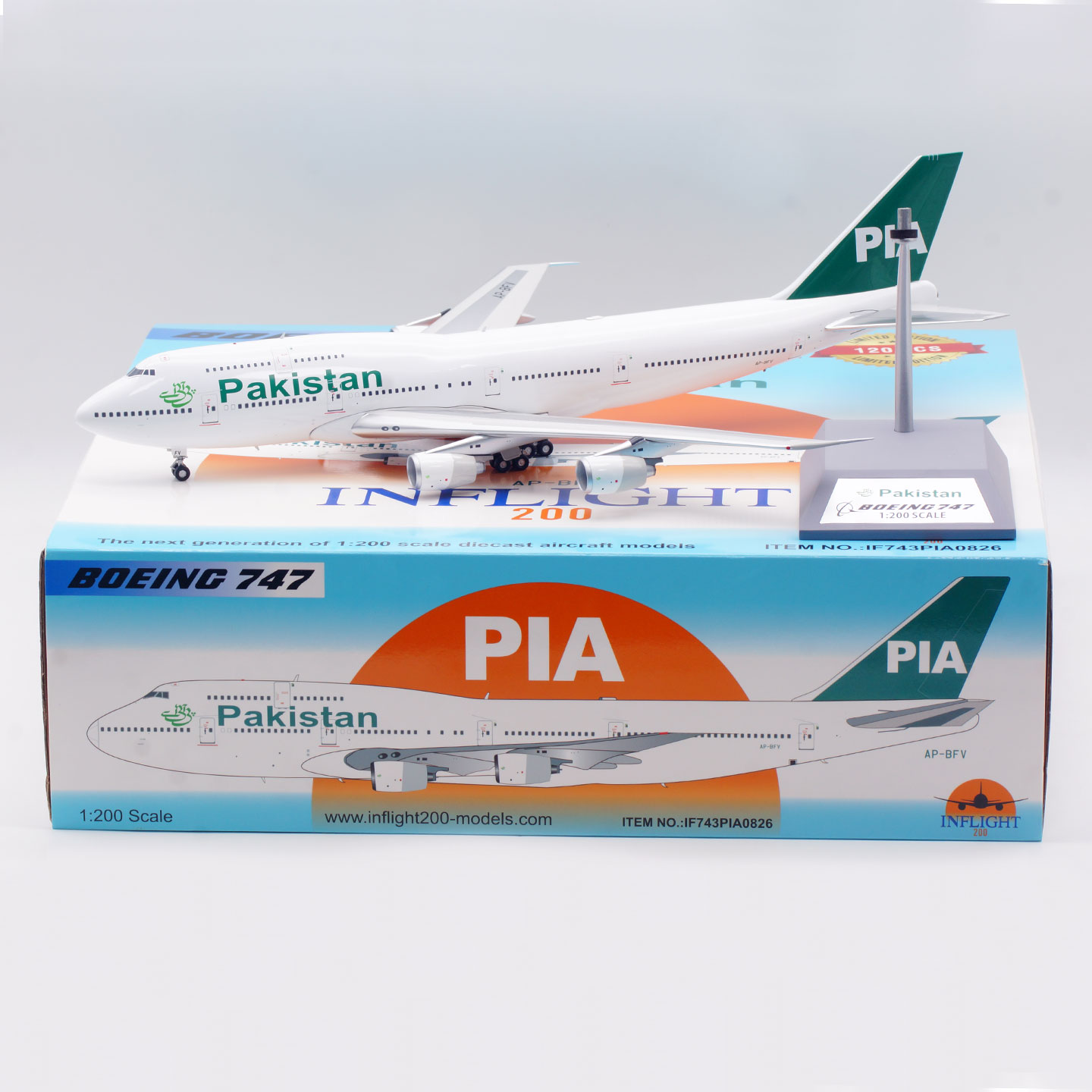 Inflight 1:200飞机模型 合金 巴基斯坦国际航空 B747-300 AP-BFV