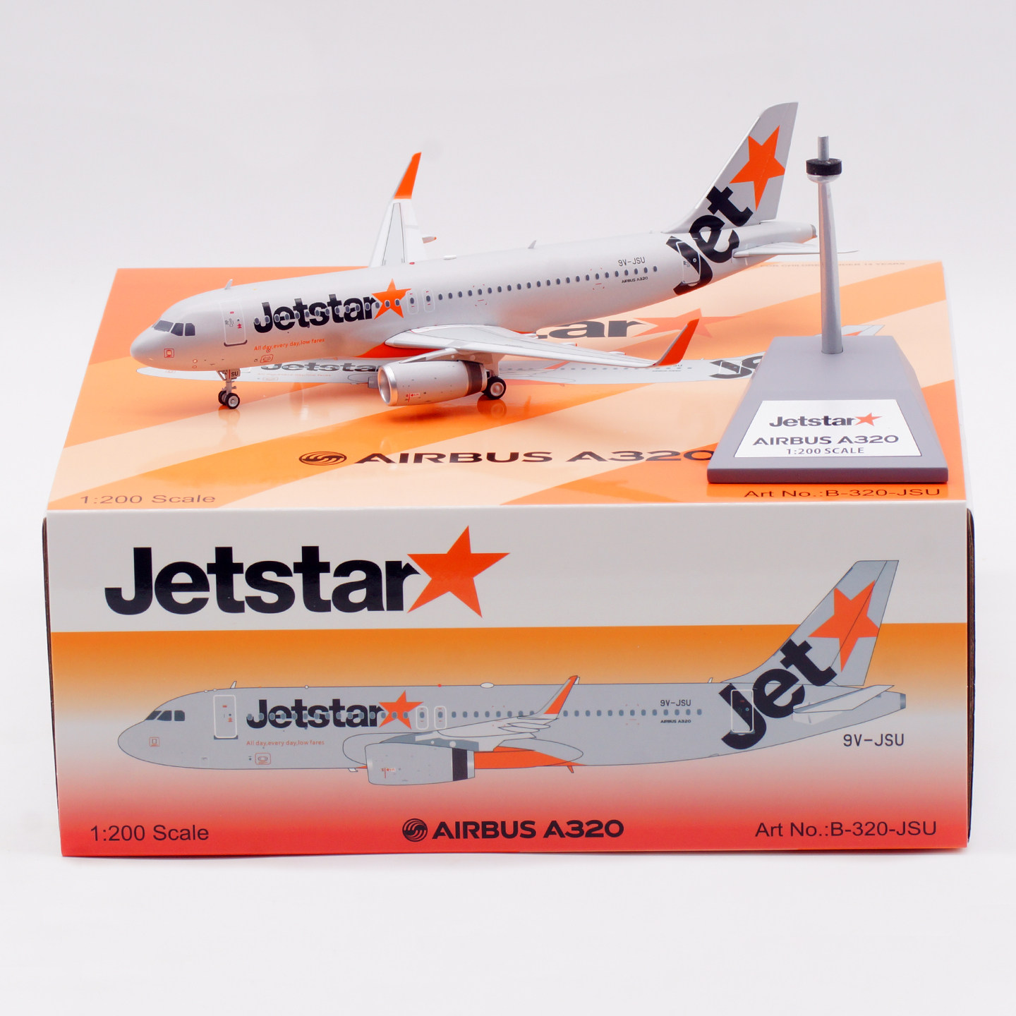 Inflight 1:200 合金飞机模型 捷星亚洲航空 空客A320 9V-JSU
