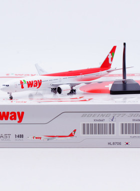 1:400 JC Wings 合金 客机模型 韩国德威航空 B777-300ER HL8706