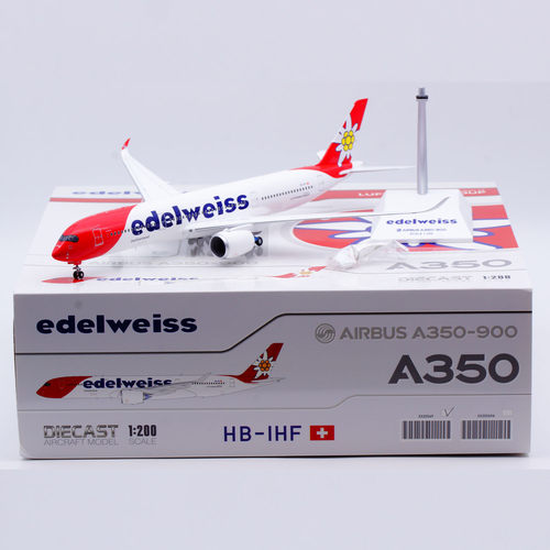 Jcwings 1/200 合金飞机模型 雪绒花航空 A350-900 HB-IHF