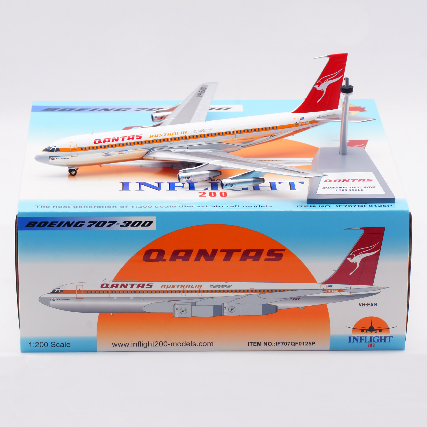 Inflight 1:200 飞机模型 合金 B707-300 澳洲航空 VH-EAG - 实物图