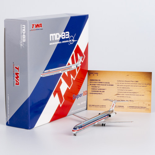 NGmodel 1:400 合金飞机模型 美国环球航空 MD-83  N9615W