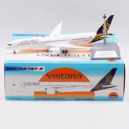 Inflight 1:200 飞机模型 合金 印度Vistara航空 B787-9 VT-TSH