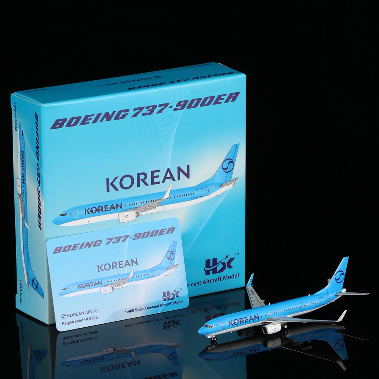 HX models 1:400 合金飞机模型 大韩航空 B737-900 HL8248