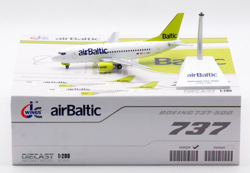 jcwings 1/200  合金飞机模型 波罗的海航空 波音b737-500 yl-bbd