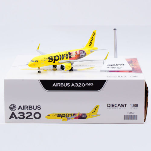 Jcwings 1/200 合金飞机模型 美国精神航空 A320neo N932NK