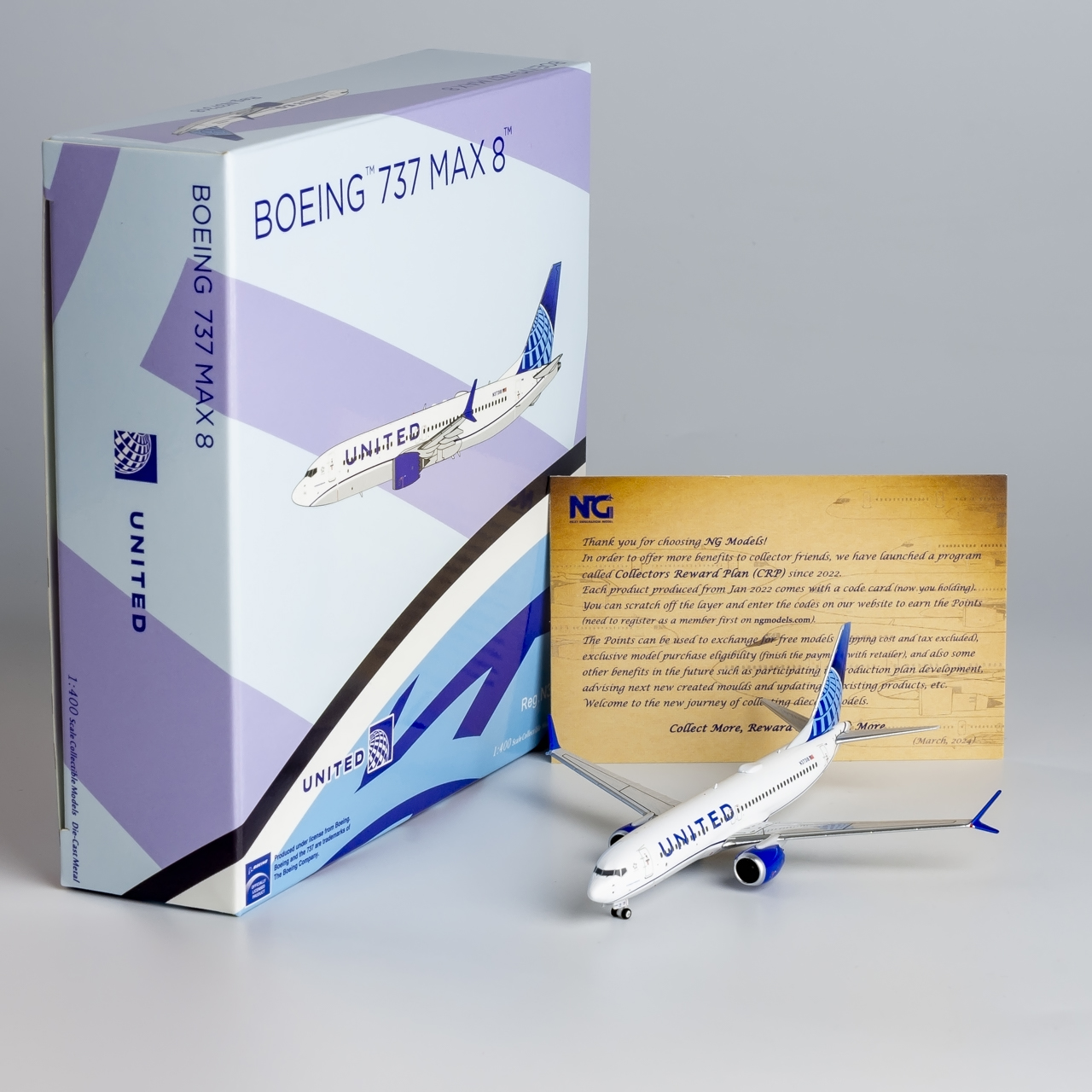 NG 1:400合金飞机模型 美联合航空 737Max8 N37318 N27261 N27255