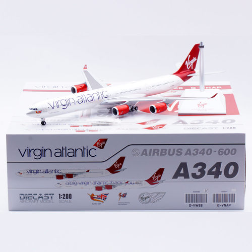 Jcwings 1/200 合金飞机模型 维珍航空 A340-600 G-VWEB