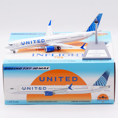 Inflight 1:200 飞机模型 合金 联合航空 波音 B737-10MAX N27753