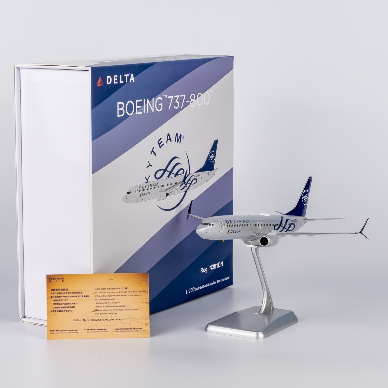 NGmodel 1:200 合金飞机模型 美国达美航空 B737-800/w N381DN